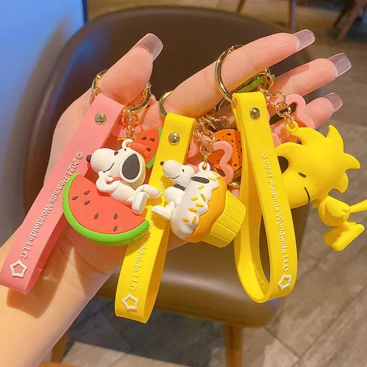 Peanuts Charlie Brown Snoopy Woodstock Keychain
