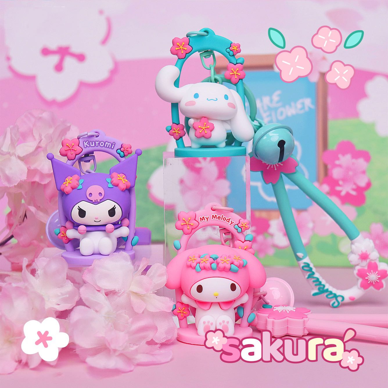 Sanrio sakura swing cute keychain