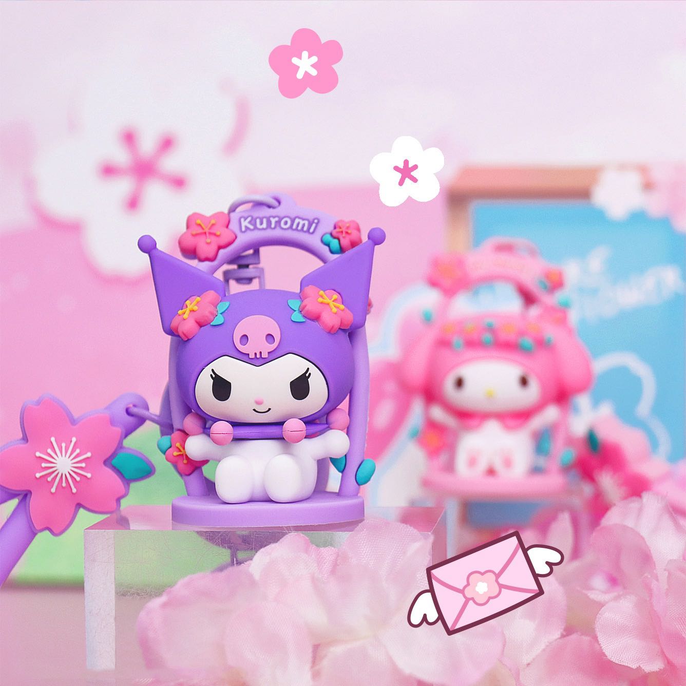 Sanrio sakura swing cute keychain