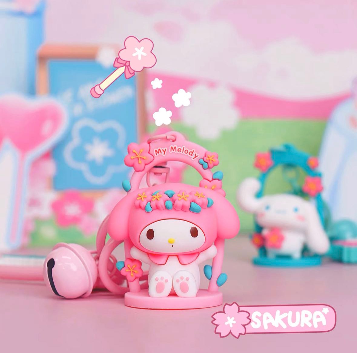 Sanrio sakura swing cute keychain