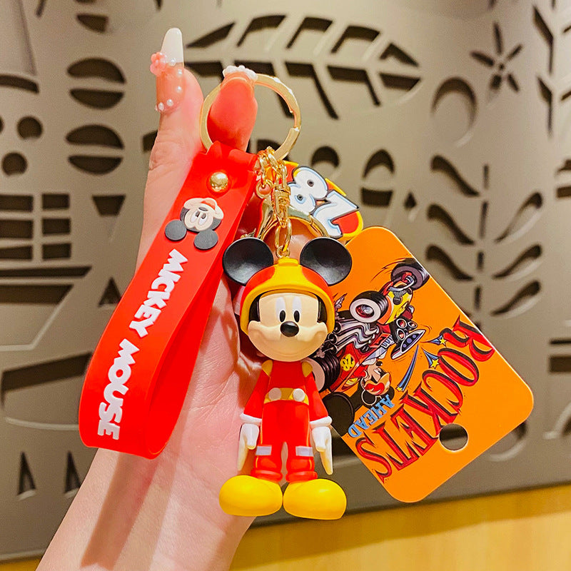 Disney Mickey Minnie Mouse Racer Keychain