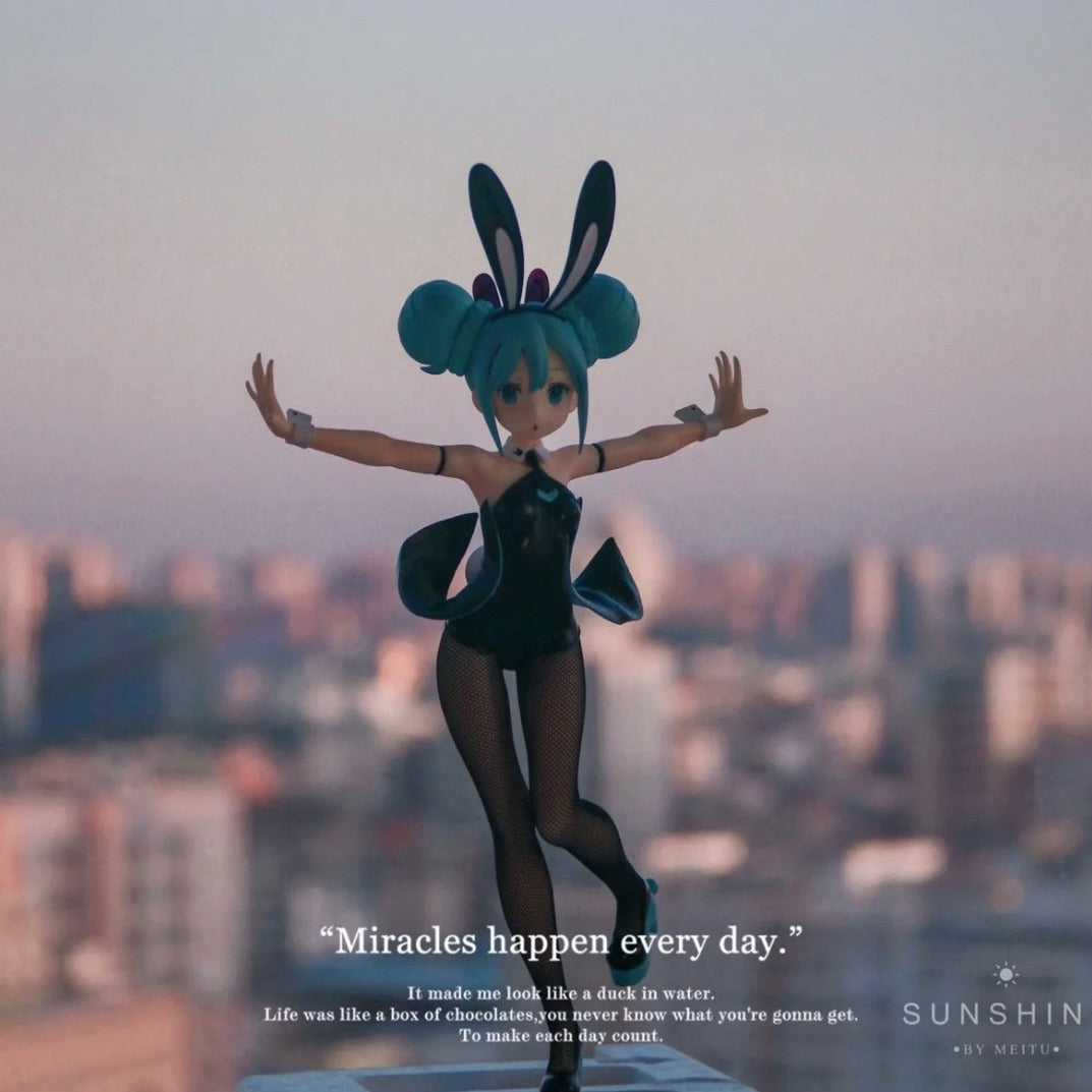 Vocaloid Hatsune Miku BiCute Bunnies Black ver. figure FuRyu