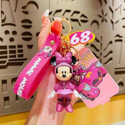 Disney Mickey Minnie Mouse Racer Keychain